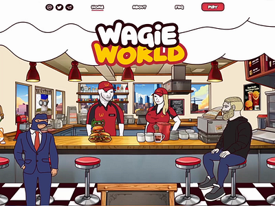 Wagie World Memecoin Website & Game Design 2d crypto meme 2d illustration 2d meme burger game burger website crypto game crypto meme crypto web design crypto web development crypto website meme art nft design wagie crypto meme wagie crypto meme website wagie mcdonalds wagie mcdonalds crypto wagie meme wagie website web3 meme web3 website