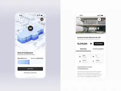 Visualizing Investments with Clarity 3d map house investing map minimal mobile real estate ui ui ux voit team