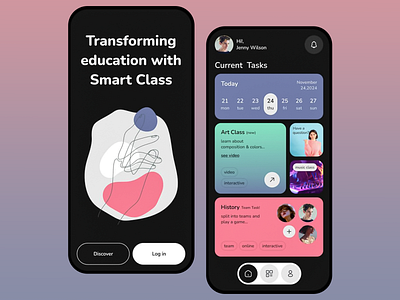 Educational Mobile App activity android app app design ui design dashboard design edtechdesign education elearning illustration ios landing page learning mobile online product design smartclassroom ui ui design ui ux