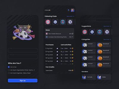 Sports Fan App aplication app fan product design sport sport fan sports ui ui design web web design