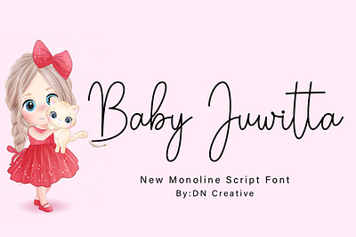 Baby Juwita crafting font cute font handwritten monoline new font script script font