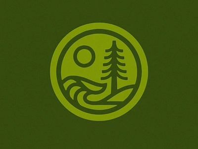 T&T apparel badge badgedesign branding design fishing illustration outdoors pine pinetree sun tackle texture timber tree vintage wave