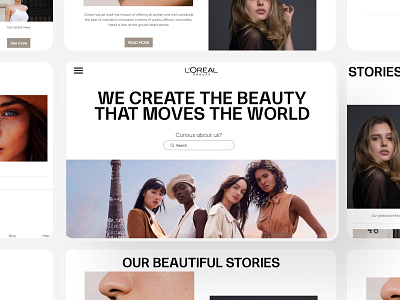 L'ORÉAL GROUPE website redesign beauty brand figma inspiration landingpage lorealwebsite ui ux website websiteredesign