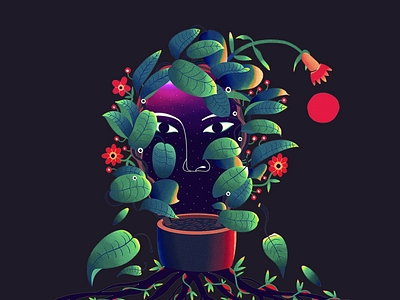 Procedural face expression 3d art art design art illustration character colorful dark design eyed fantastic flower graphic design illustration leaf plant procedural smart ui wallpaper