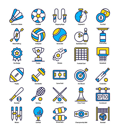 Sports Line icons branding design fill outline vector flat icons graphic design illustration social media ui vector