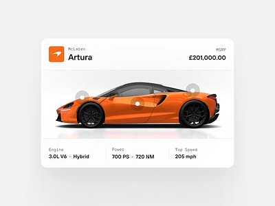 Vehicle Details Widget card design product design ui uiux ux widget