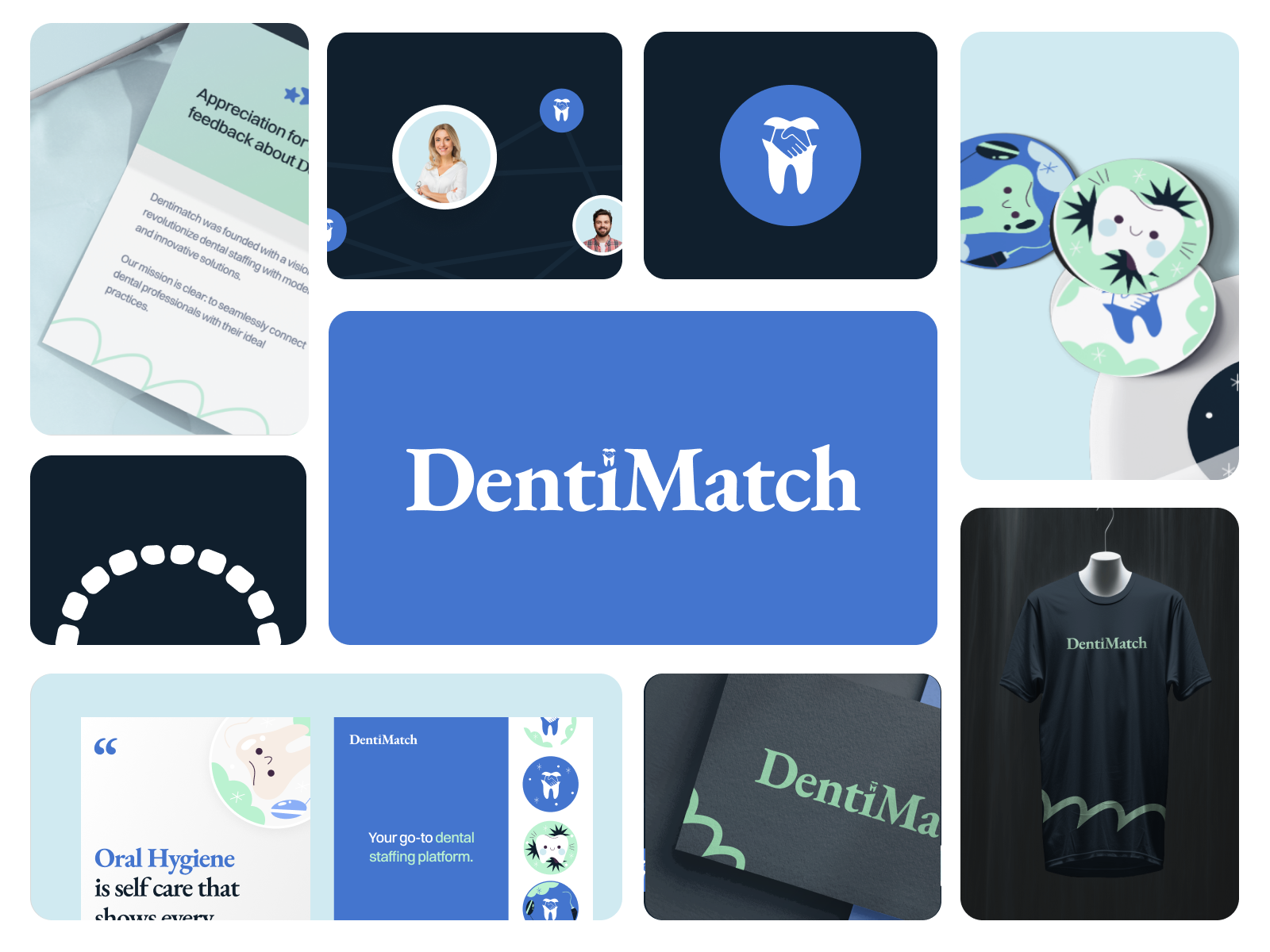 DentiMatch - Branding UI UX Design brand identity branding dental dental care dental clinic dentist dentistry fitness health health app healthcare landing page logo concept medical teeth uidesign uiux uxdesign visual identity web design