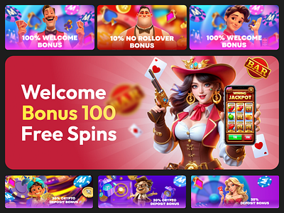 Gambling Banners | Casino, Betting, iGaming app banners branding casino design figma gambling graphic design igaming illustration logo ui ux vector