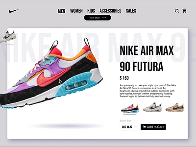 Nike AIR Max 90 Futura | Practice Work animation motion graphics ui