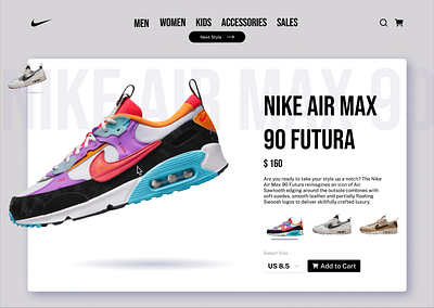 Nike AIR Max 90 Futura | Practice Work animation motion graphics ui