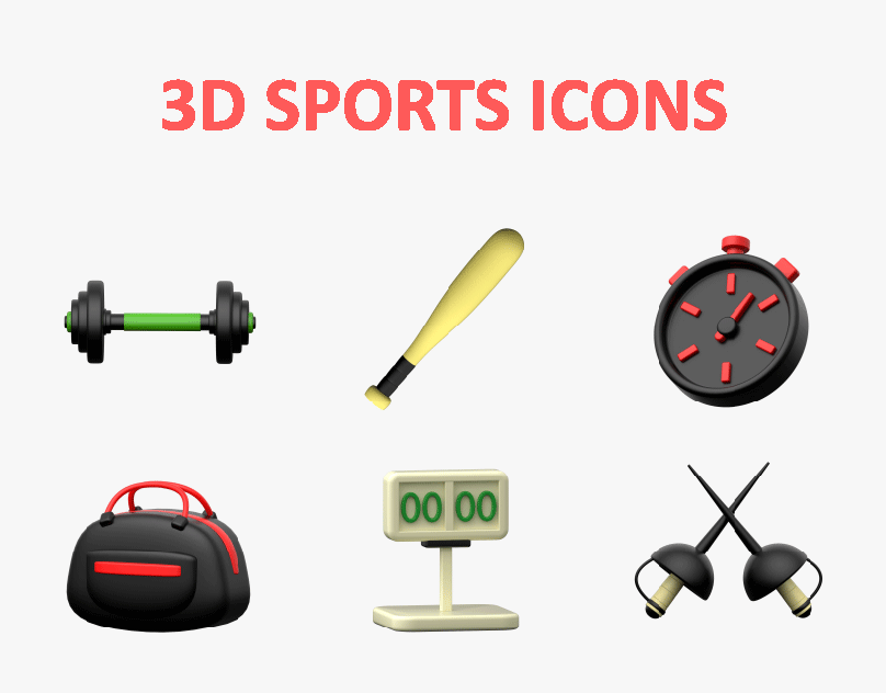 3D SPORTS ICONS 3d graphic design sports ui