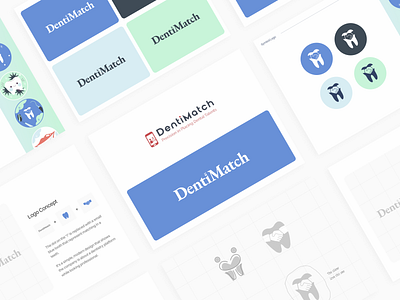 DentiMatch - Logo Concept brand brand identity branding dental care dental clinic dentistry fitness health care icon identity logo design logo mark logotype medical mobile app typography uidesign uiux uxdesign website design