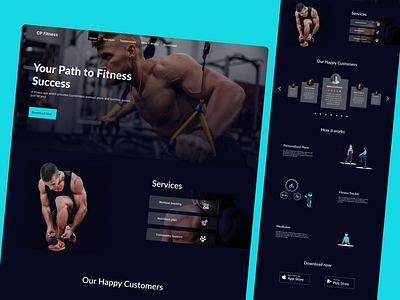 Landing page for a Gym App figma graphic design modern website ui