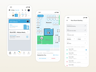Room Booking | Coworking Space Reservation Management System coworking design maps mobile remote work saas software ui ux
