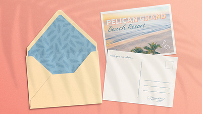 Pelican Grand Beach Resort Postcard branding design graphic design print design