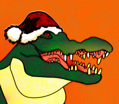 A Very Crappy Crokmas :: apologies for the pun and terrible art crap crappy croc crokmas doodle illustration noise shunte88 vector