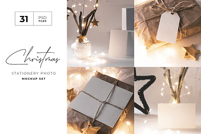 Christmas Stationery Mockup Set christmas card design christmas card mockup christmas mockup christmas mockup kit christmas tags gift card mockup happy new year mockup modern mockup new year mockup postcard mockup stationery mockup tag mockup