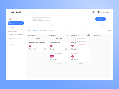 Project Management Dashboard UI [Kanban Board] board dashboard desktop kanban kanban board planning pm project project management ui uiux ux