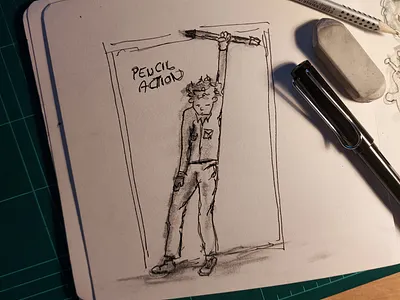 Pencil action :-) - go!!! illustration sketch