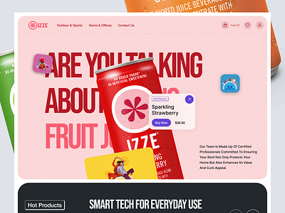 IZZE Drink Product brand design digital drink ecommerce elementor framer landing marketing online page product shop store ui webflow website wordpress