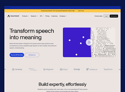 AssemblyAI home page refresh ai benefits branding design graphic design illustration logo small business speech to text ui ux vector