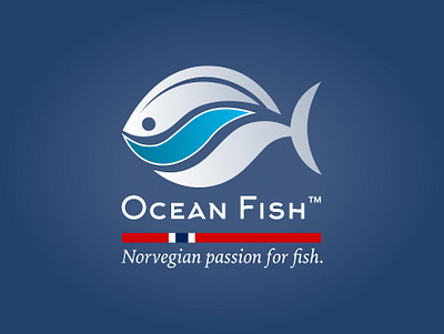 Ocean Fish Logo brand branding design fish fish logo flag food food company graphic design illustration logo logodesign ocean restaurant sea seafood vector water