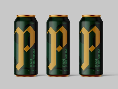 Pan Beer Redesign beer beverage blackletter brand can gold logo monogram nordic packaging pan rebrand redesign scandinavian