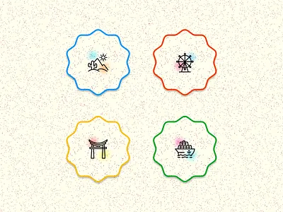 Scenery branding design icon design icon pack icon set iconography icons illustration landmarks line icons scenery travel travel app ui ui icons ui ux design