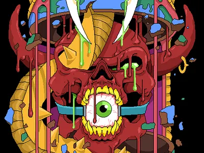 SnakeWorld - Skateboard Concept. (pixel art) art illustration pixel skateboard