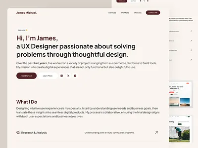 James Michael - Portfolio Web Design Concept branding design hero section landing page portfolio ui ui design uiux ux web design