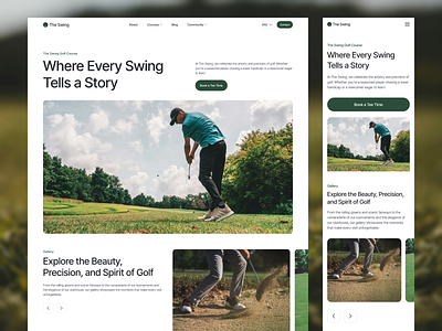 The Swing - Hero Section for Golf Course Landing Page branding course design golf hero section landing page ui ui design uiux ux web design