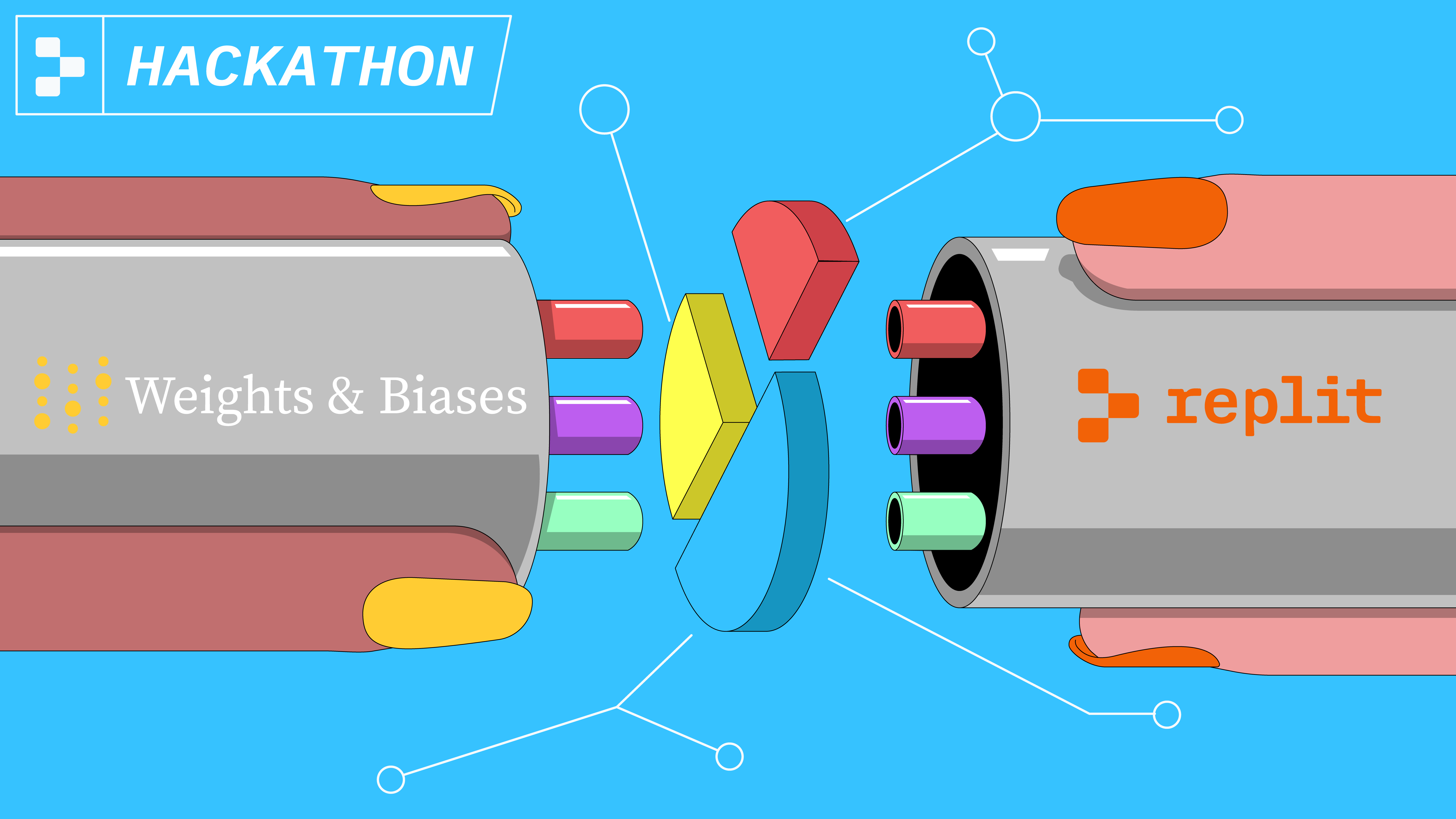 Weights & Biases/Replit Hackathon promo art + animated gif. animation art content gif poster promo