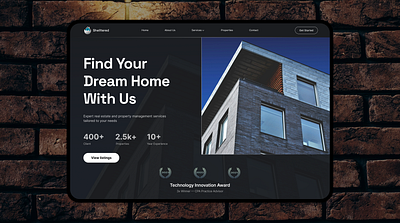 Real Estate Hero design design hero section landing page real estate ui ux web design