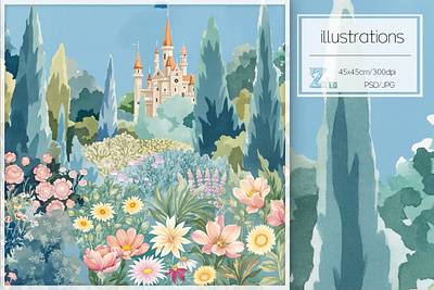 Watercolor Floral Fantasy-ct241205💐 tiles