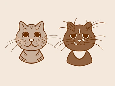 Hugo & Sabrina cats illustration pet portrait