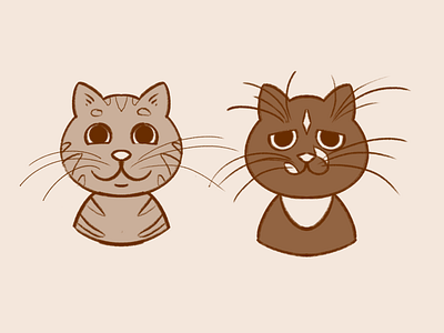 Hugo & Sabrina cats illustration pet portrait