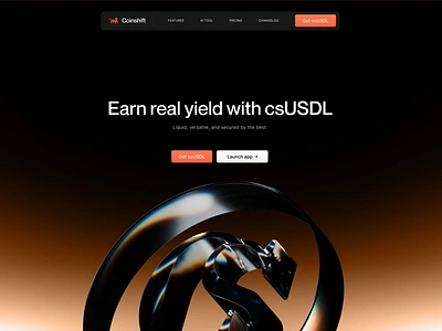 Landing page design for Web3 USDL artificial intelligence blockchain coin cyrpto dark mode dark mode website finance financial fintech landing page landing page design ui usdt wallet web web3 web3 landing page web3 website website website design