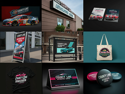 County-Line-Auto-Mockup-Board app branding design graphic design illustration logo logos typography ui vector