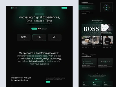 Maxlab - Digital Agency Landing Page advertisment agency agency ui design branding company concept dark mode design digital digital agency digital agency website landing page marketing minimalist startup ui ux web web design website