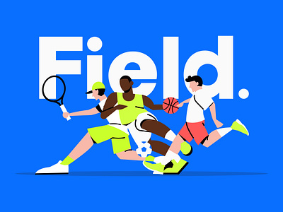 Field, Elevating Every Play - Brand Identity animation basketball blue branding branding agency design futsal graphic design illustration logo logo design logogram logotype motion graphics sports tennis vector