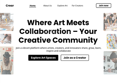 Artistic Connection Platform landing page design figma landing page ui ux website design