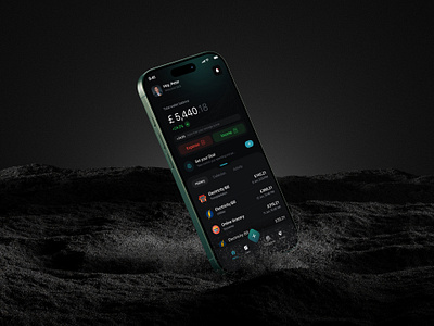 Fintech App UI Design 2024 2025 aesthetic dark minimal mobileapp mockup newyear ui uidesign uiux