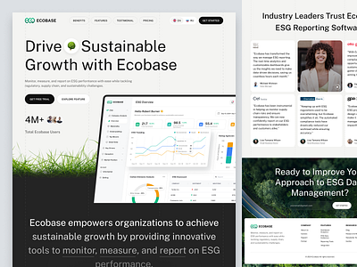 Ecobase - ESG Landing Page carbon footprint carbon tracking corporate reporting emissions tracking energy saving environment esg esg compliance esg management esg solutions goverment green energy landing page renewable energy social social responsibility sustainability sustainability reporting sustainable energy sustainable growth