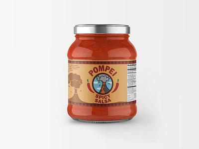 Pompei Spicy Salsa graphic design jar design package design