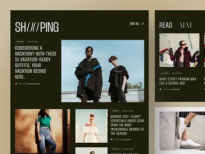 Magzy - Shopping News Page apparel article big thypography business card clothing content fashion image magazine media news product publication retro swiss style ui ux vintage website