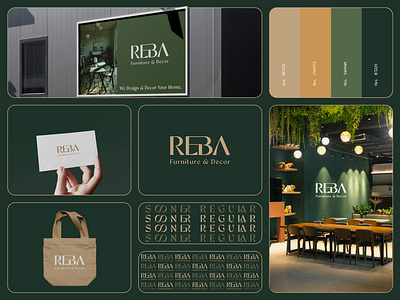 Reba Furniture & Decor Logo Design & Branding brand book brand guideline brand identity branding creative logo custom logo design design furniture brand logo furniture logo graphic design home decor branding illustration interior design logo logo modern branding