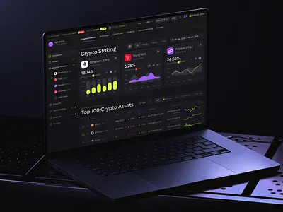 Sphere UI: Crypto (UI KIT) analytics bitcoin crypto crypto dashboard crypto staking crypto wallet cryptocurrency darkmode dashboard defi ethereum neon platform staking stats the18.design trade trading ui kit uikit