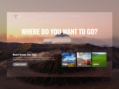 Travel Website - Indonesia bromo hero indonesia landing page travel ui uiux web design website