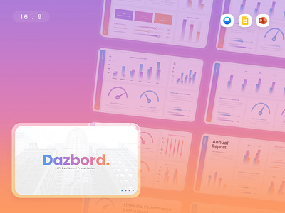 Dazbord PowerPoint Template analytics blue business dashboard dazbord gsl key modern orange ppt pptx presentation template purple ui website