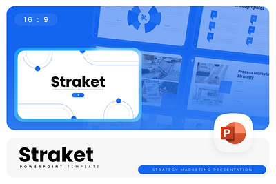 Straket PowerPoint Template blue business gsl key modern ppt pptx presentation template straket strategy ui website white